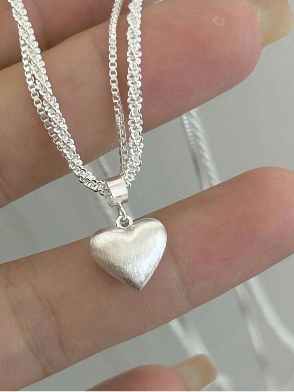 925 Sterling Silver Heart Pendant Necklace